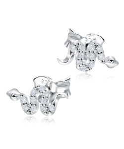 Little Snake CZ Silver Stud Earring STS-5163